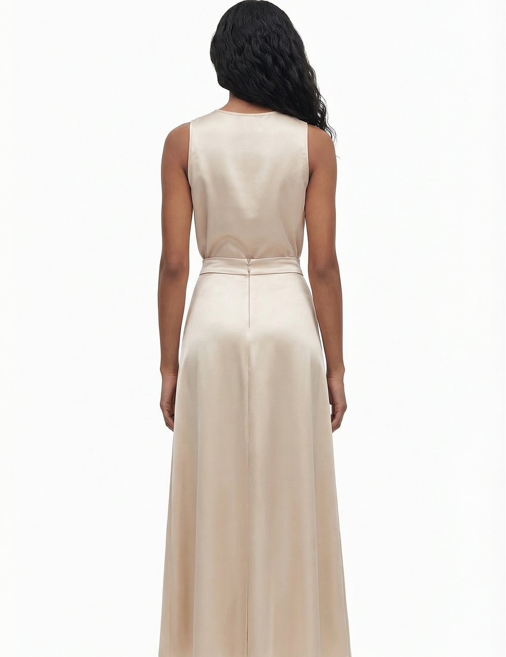 Silk bias skirt in ivory