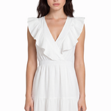 Ruffle mini dress in white