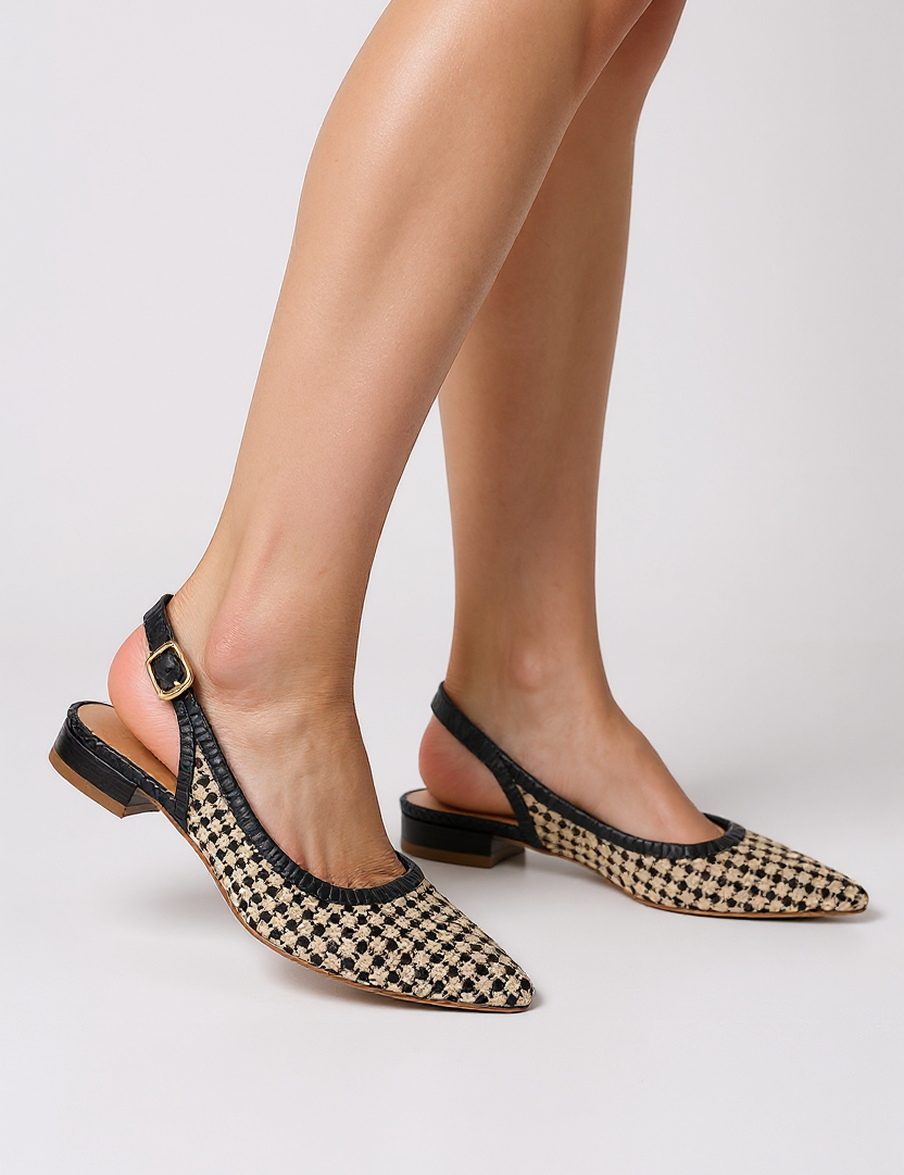 Houndstooth slingbacks