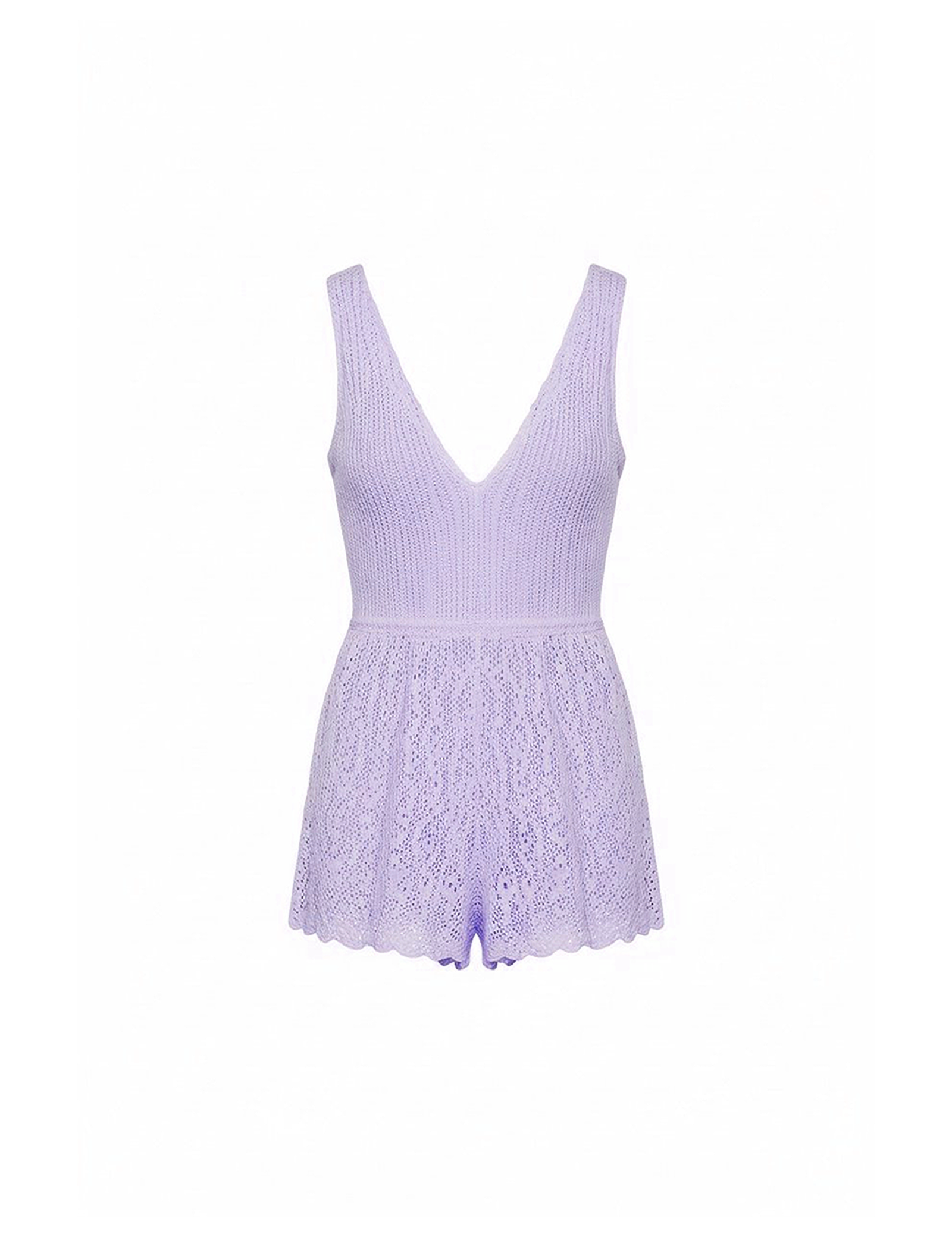 Crochet romper in lilac