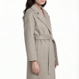 Wool wrap coat in gray