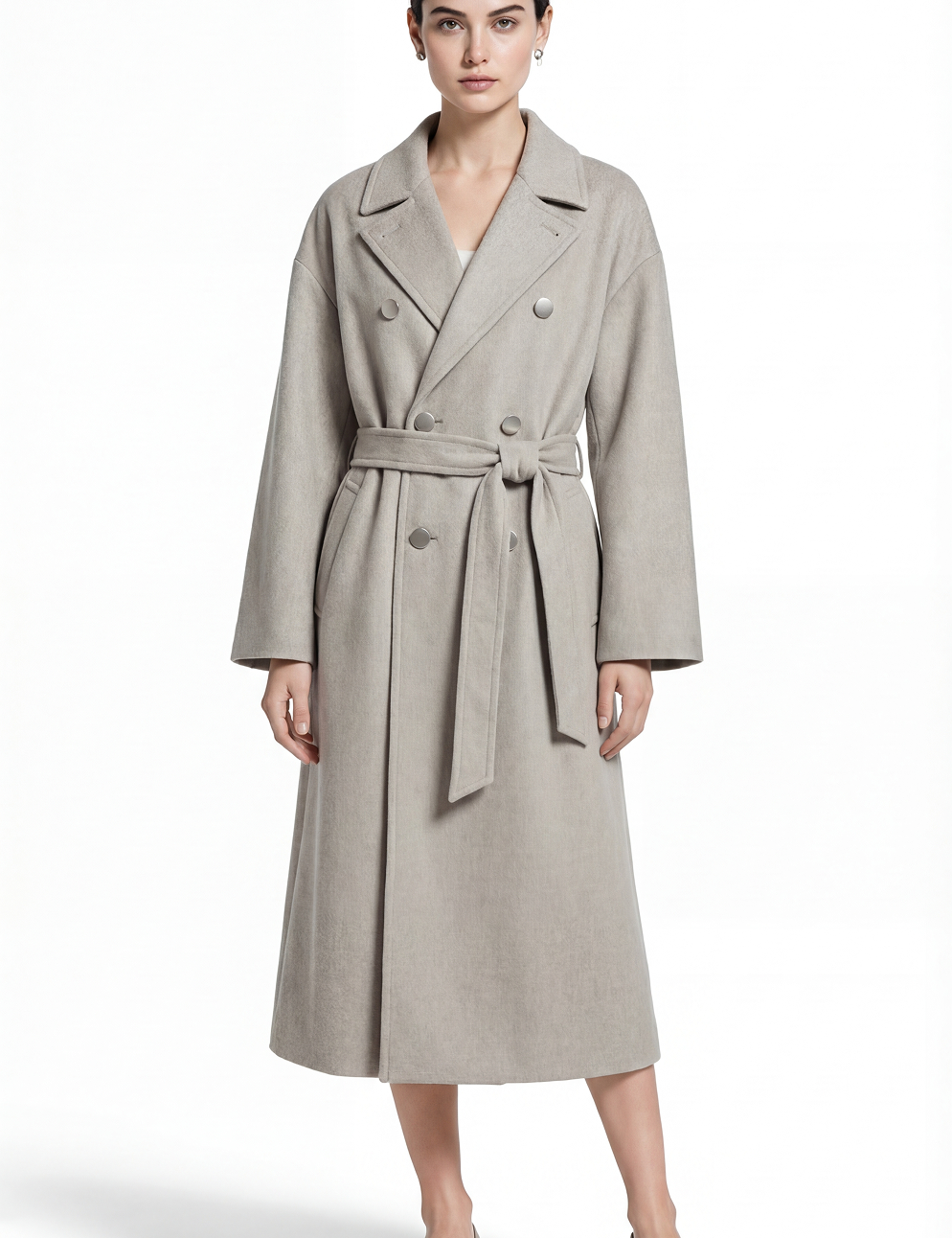 Wool trench in gray