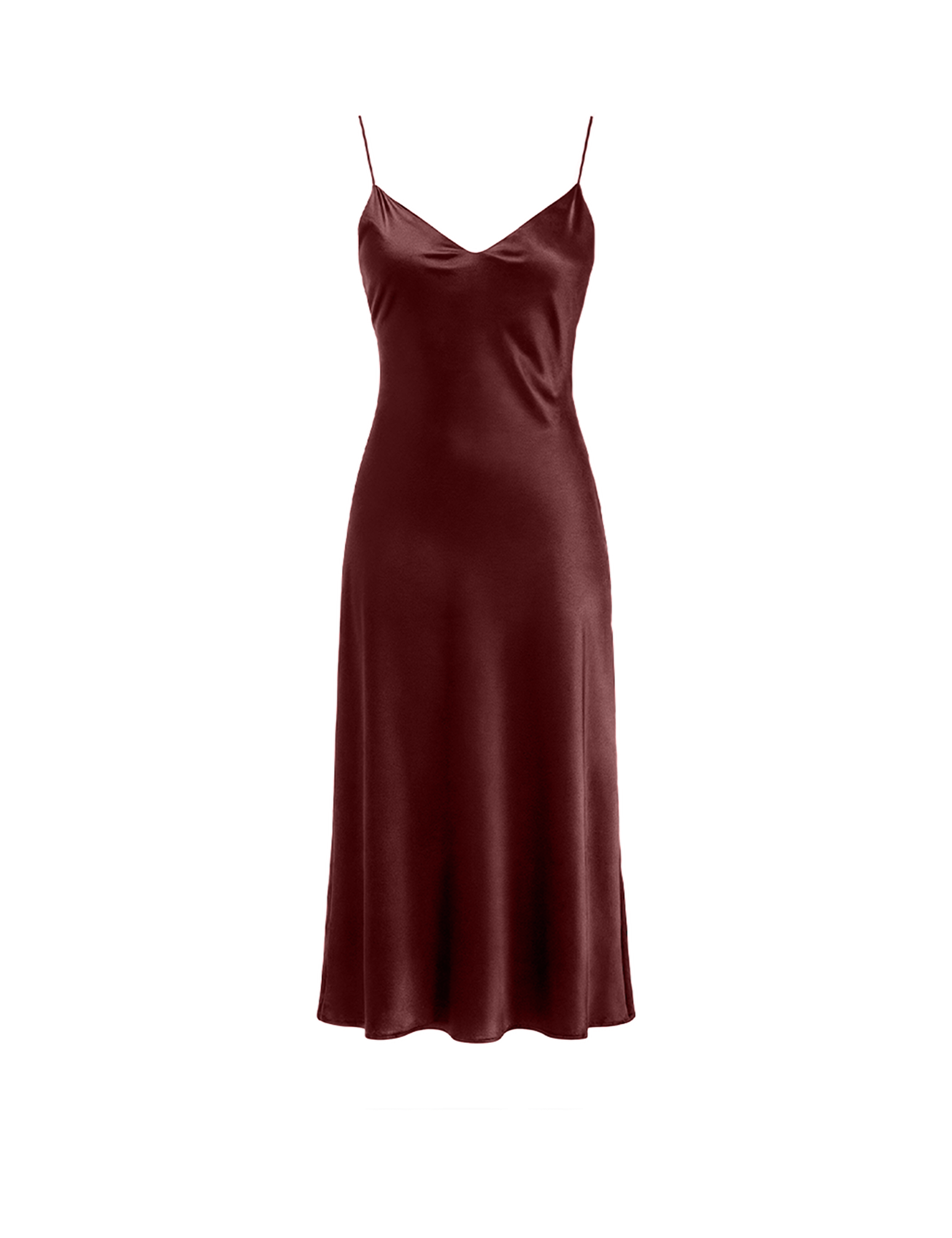 V-neck slip dress in maroon