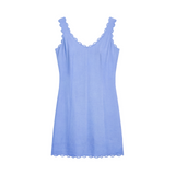 Scalloped mini dress in light blue