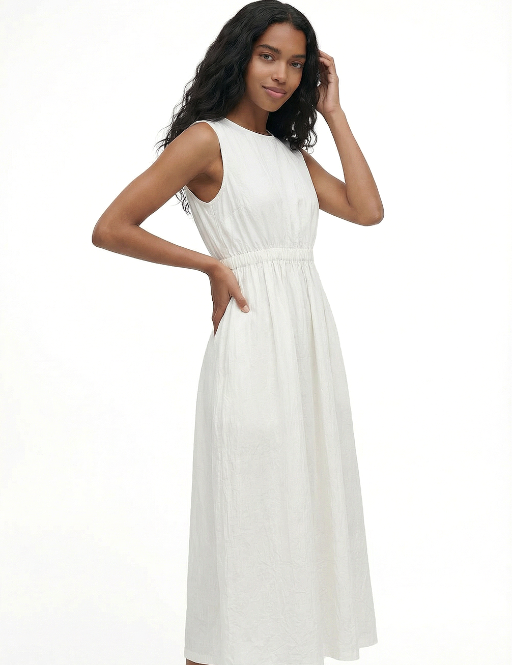 Portrait dress in ivory