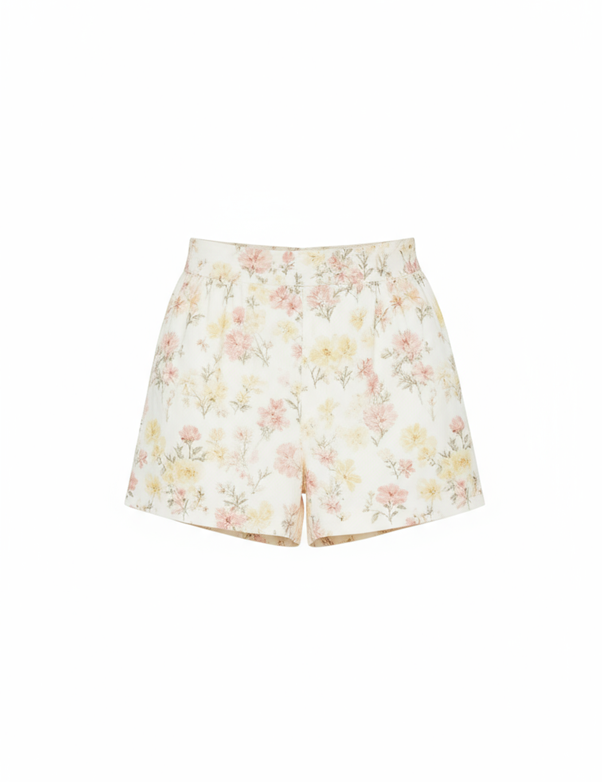 Floral shorts in ivory