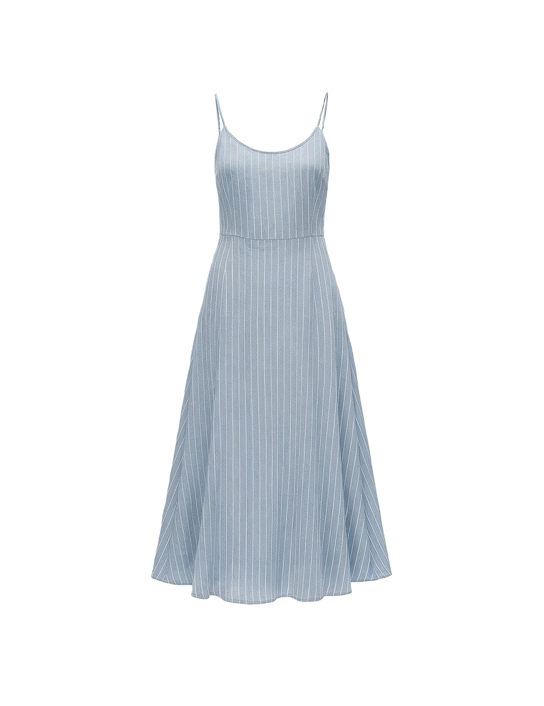 Striped tank dress in baby blue