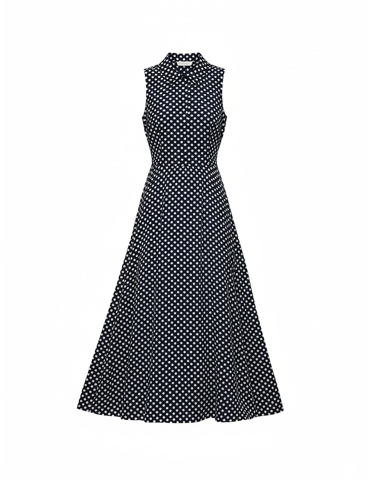 Polka dot day dress in navy