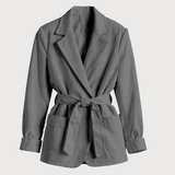 Linen wrap jacket in gray