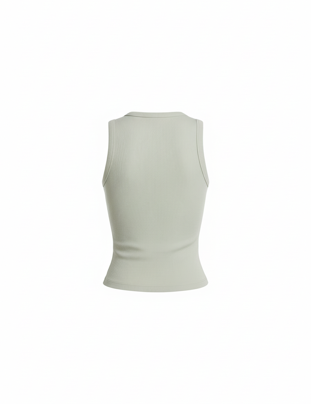 Knit ribbed tank in seafoam