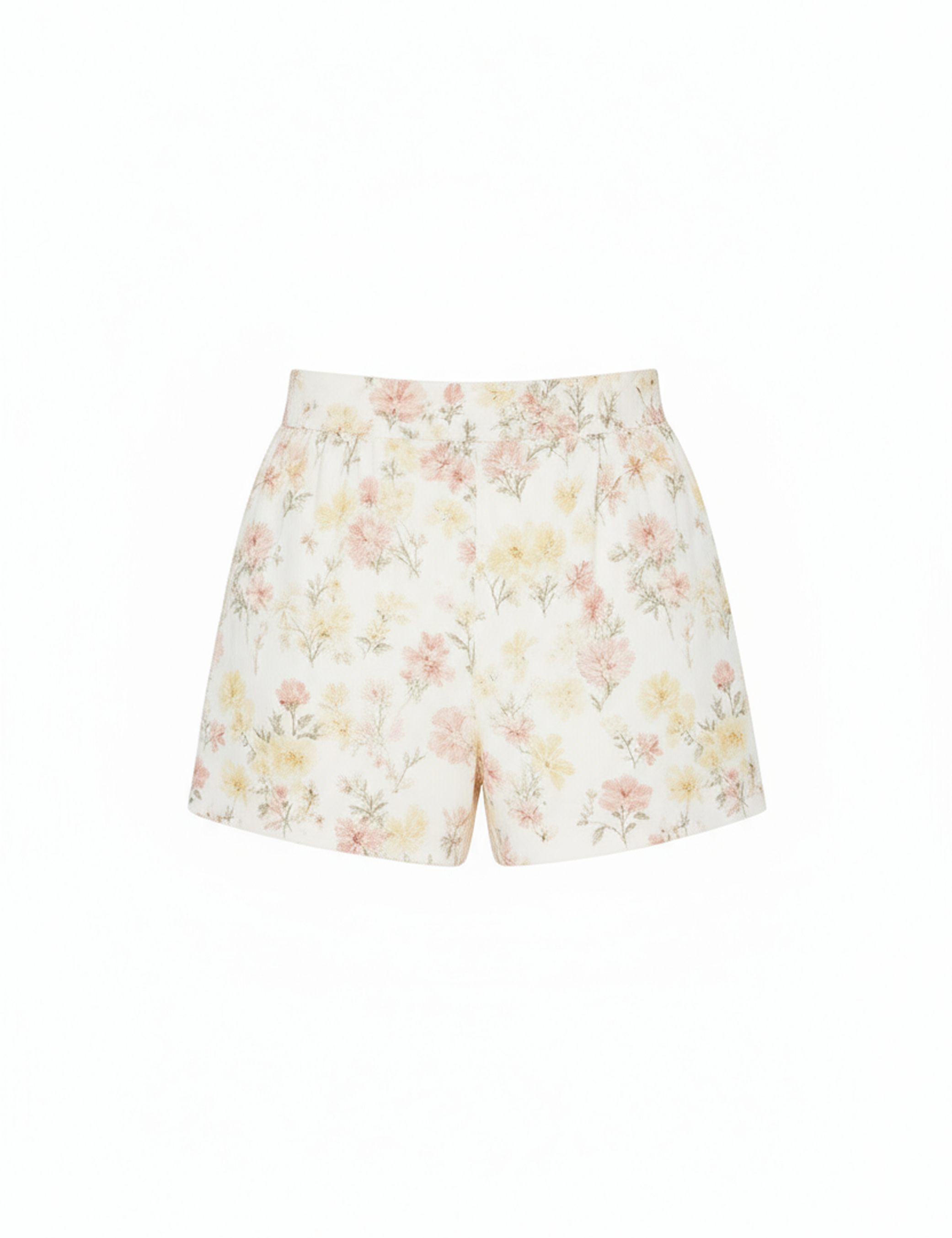 Floral shorts in ivory