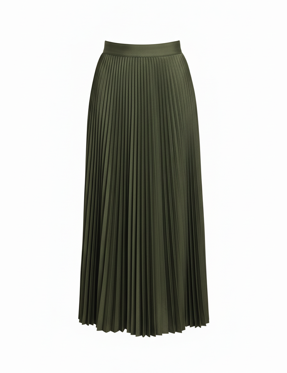Pleated skirt in olive