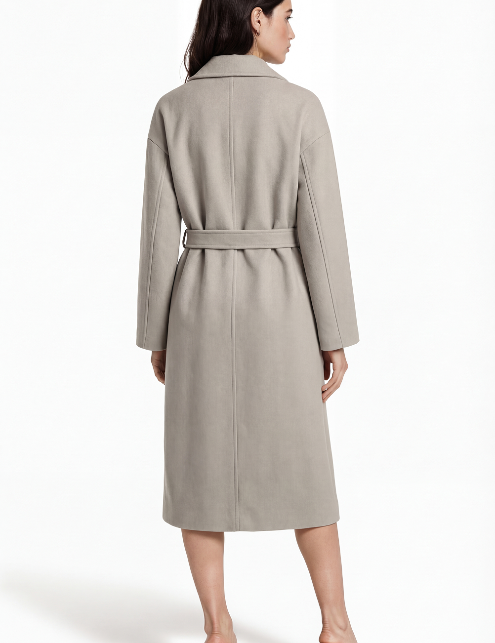 Wool wrap coat in gray