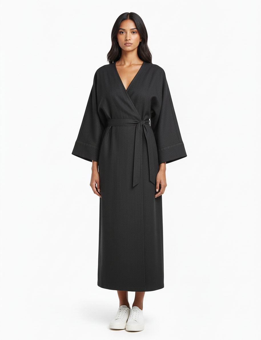 Wrap dress in black