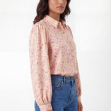 Floral blouse in peach