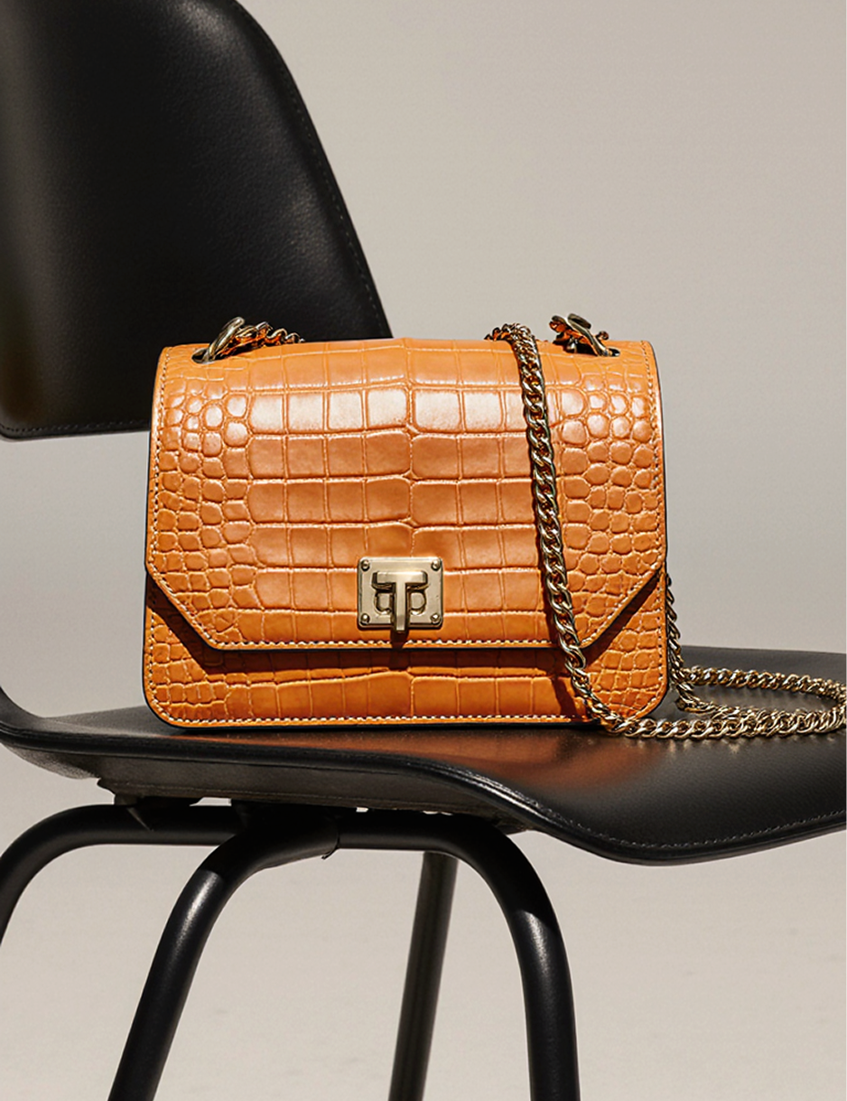 Croc leather bag