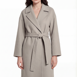Wool wrap coat in gray