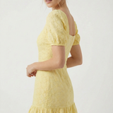 Eyelet dress in yellow