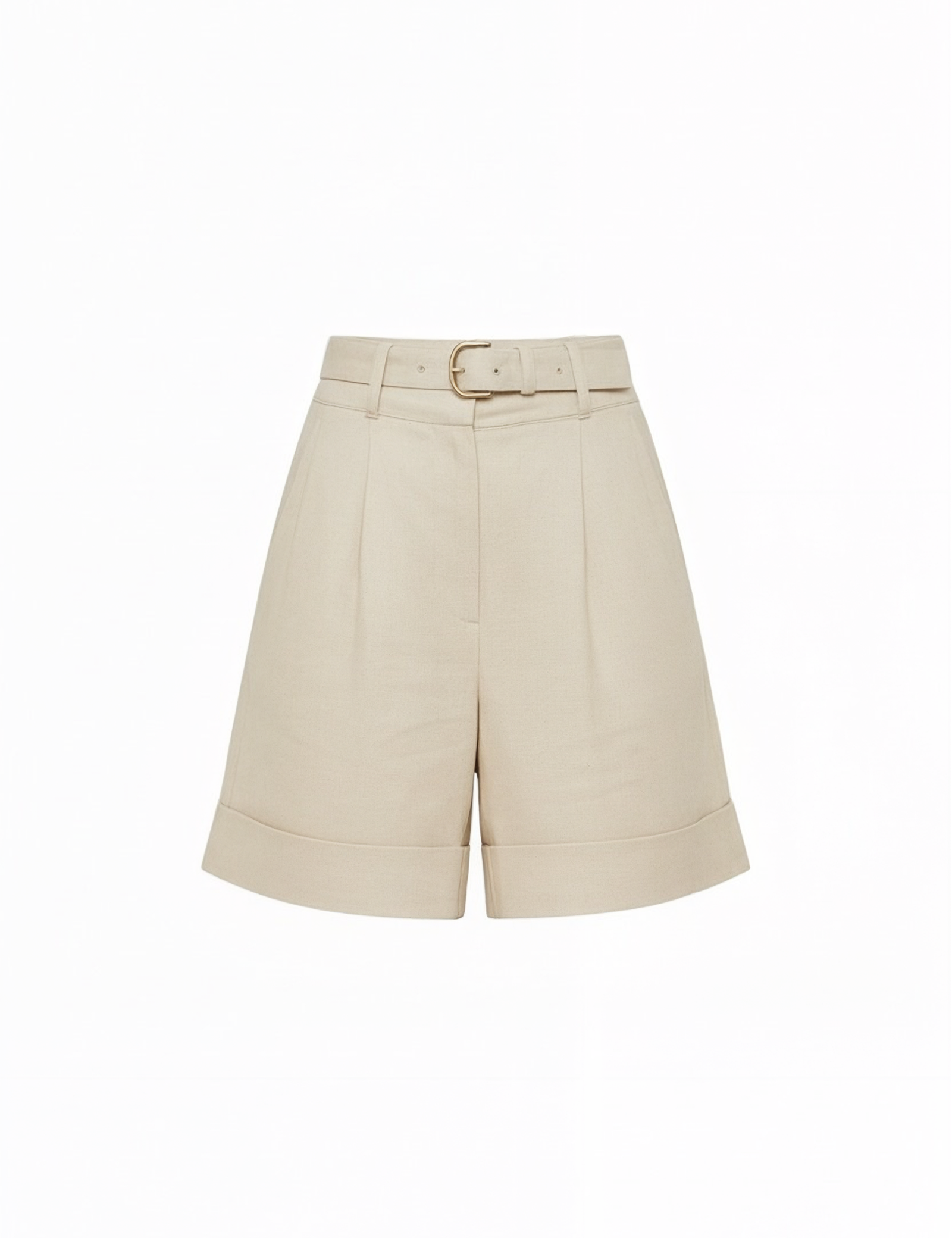 Belted short in beige