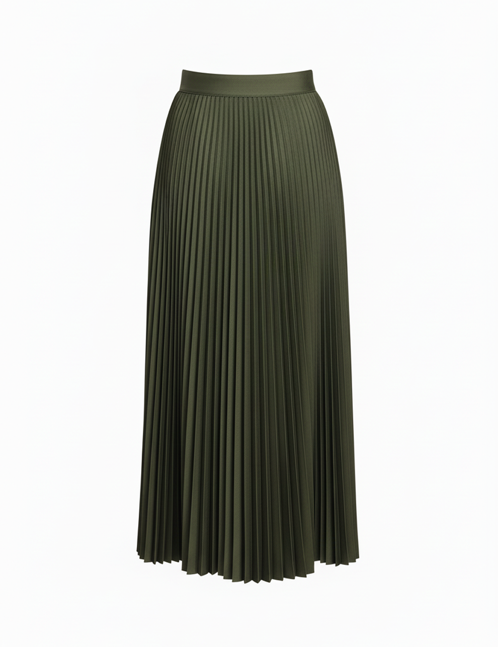 Pleated skirt in olive