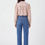 Floral blouse in peach