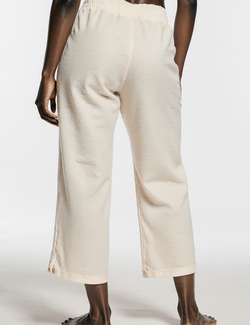 Linen crop pant in ivory