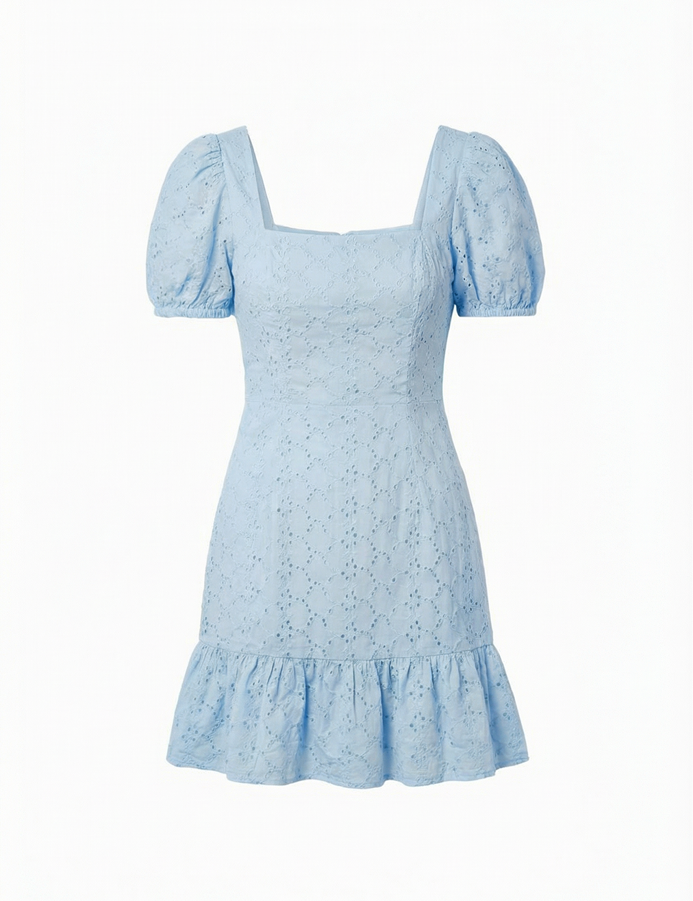 Eyelet dress in baby blue