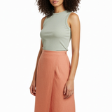 Knit ribbed tank in seafoam