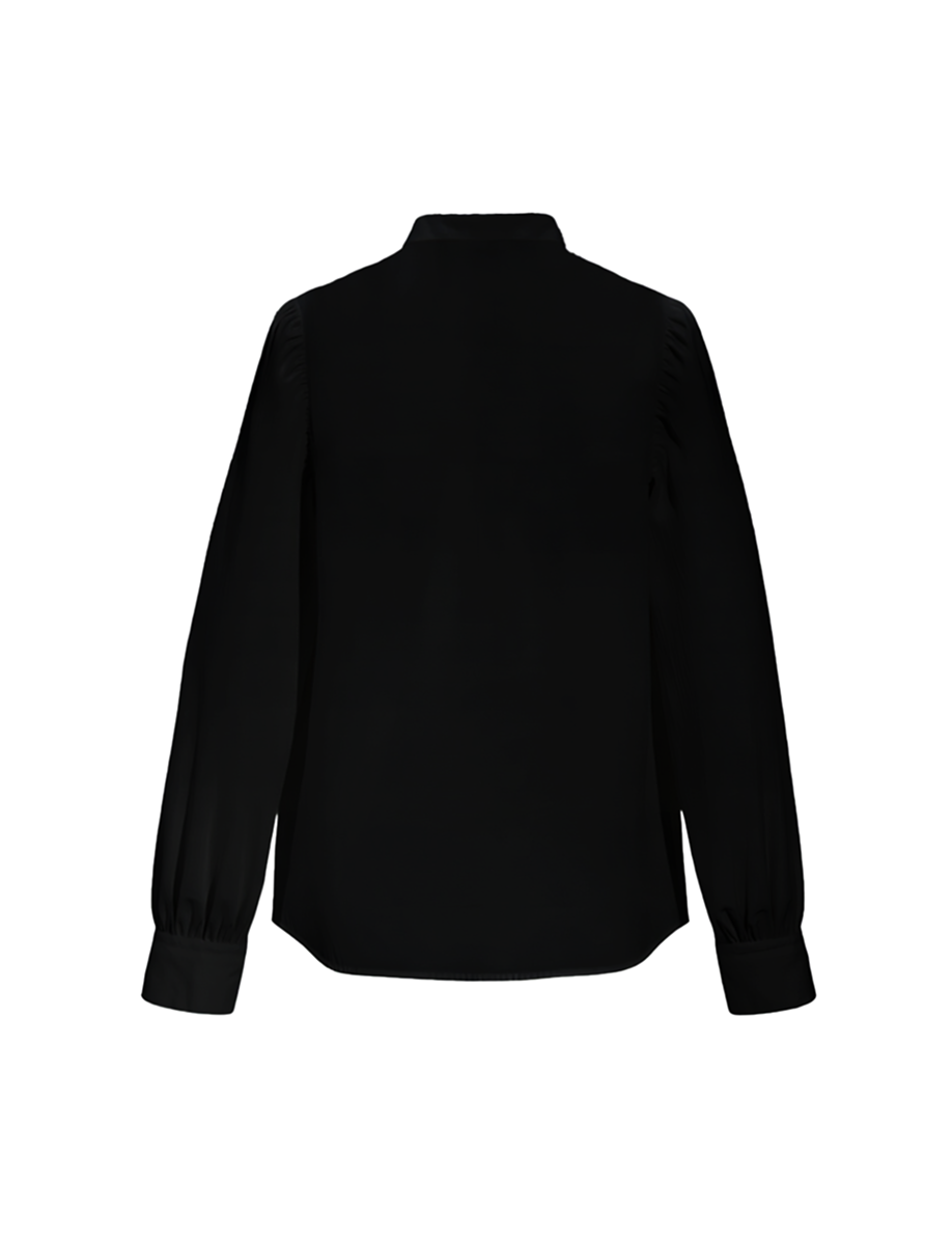 Front-tie blouse in black