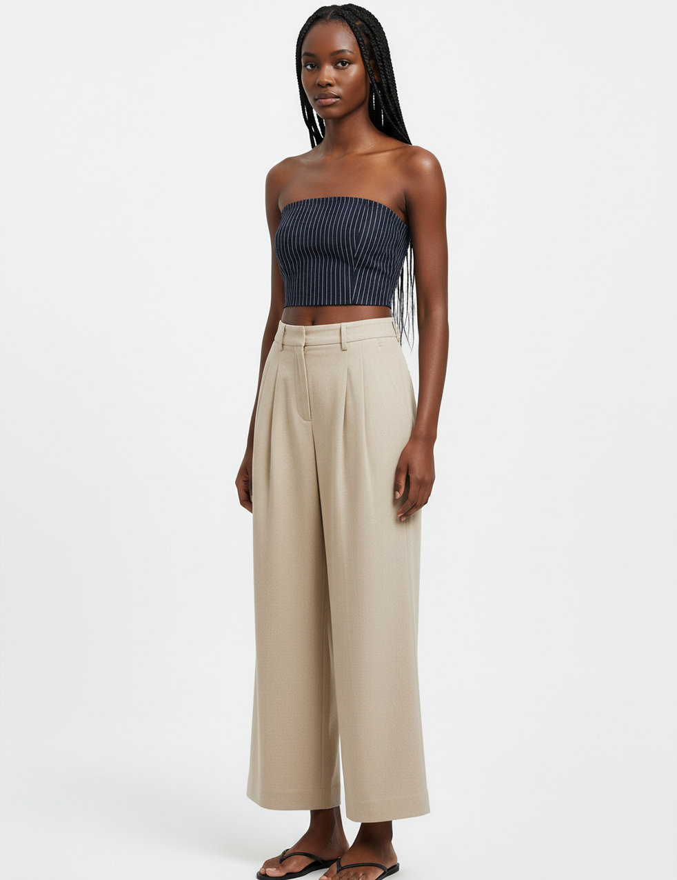 Strapless bustier in stripes