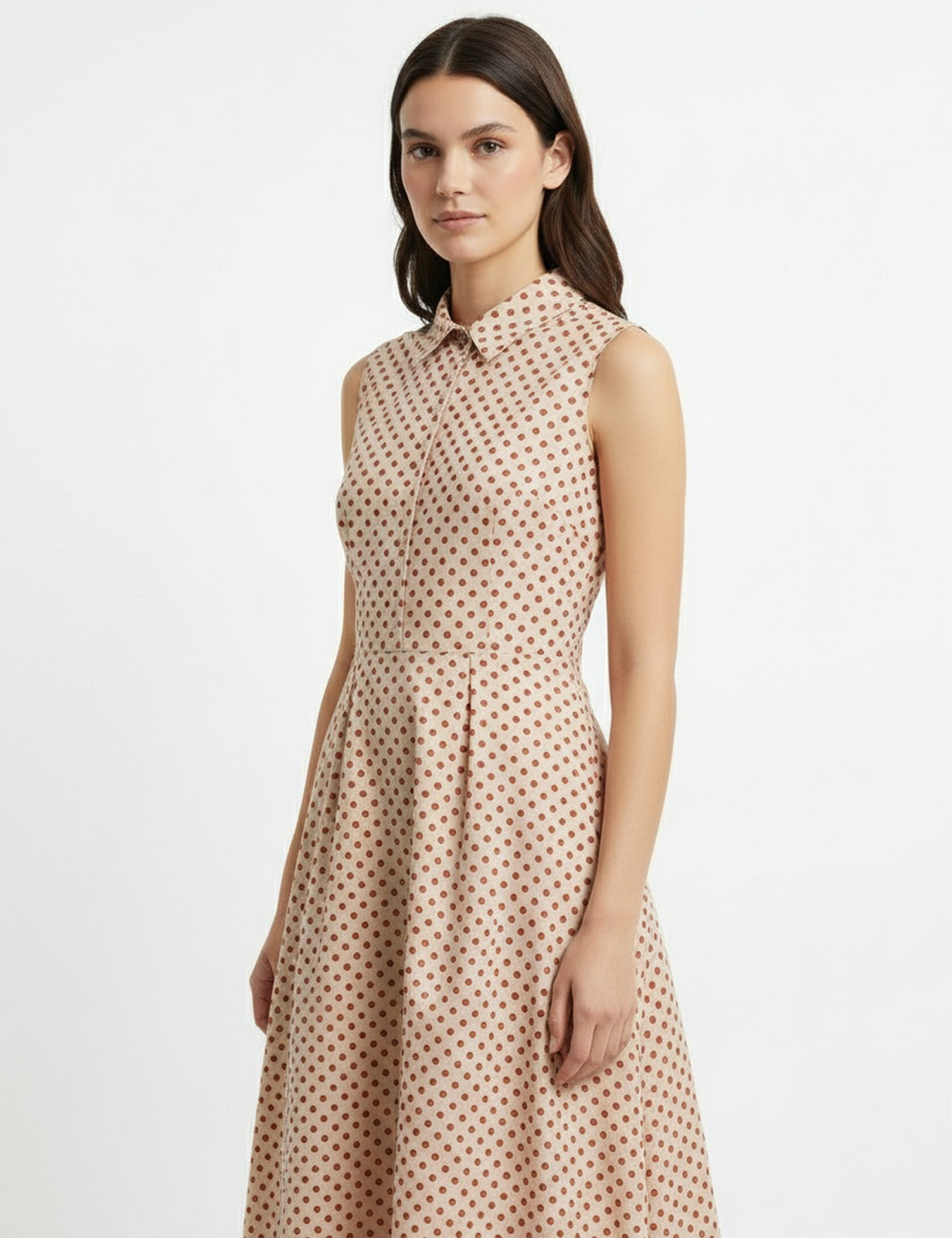 Polka dot day dress in red