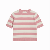 Striped knit t-shirt in pink