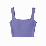 Knit crop tank in purple