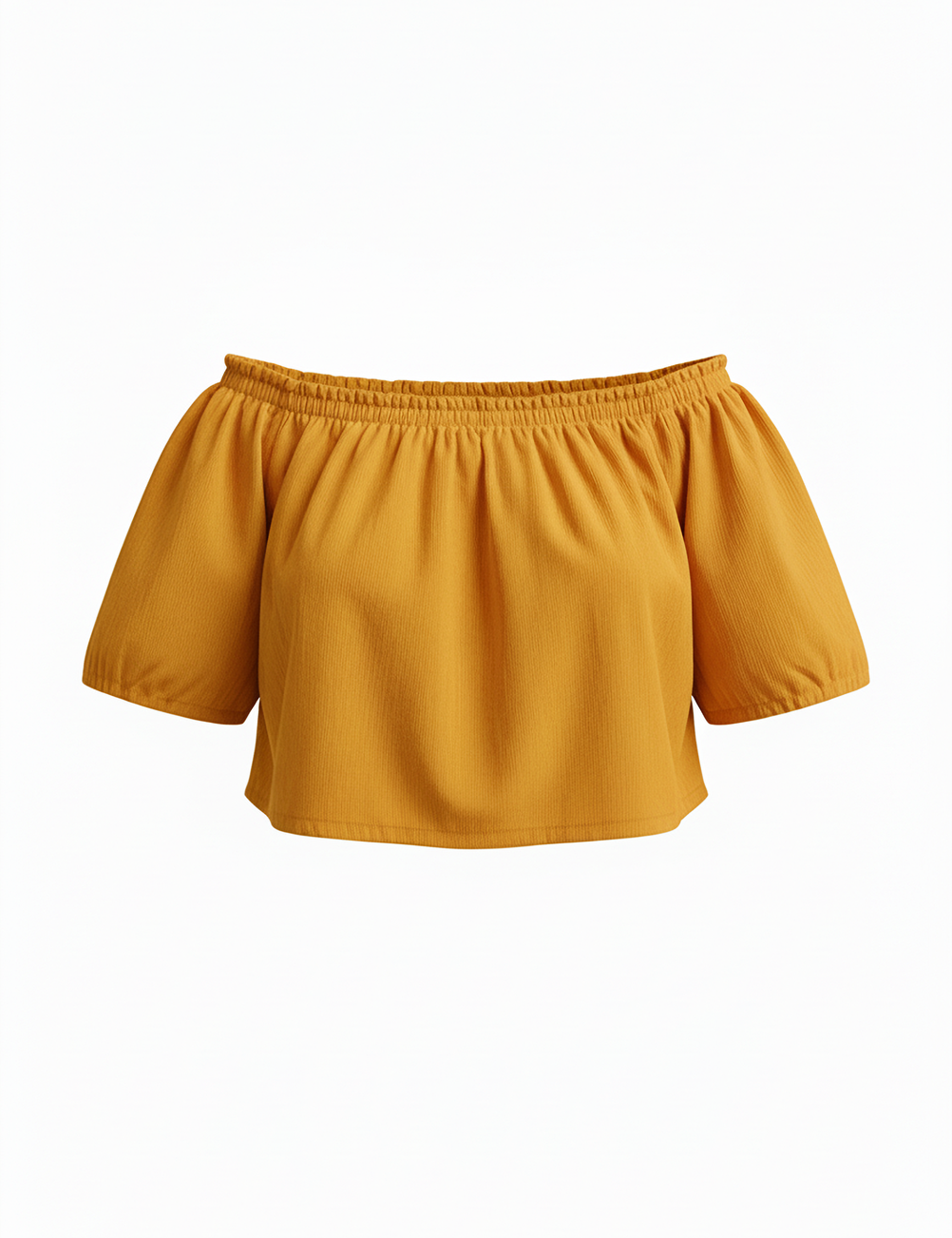 Off-shoulder top in mustard