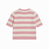 Striped knit t-shirt in pink