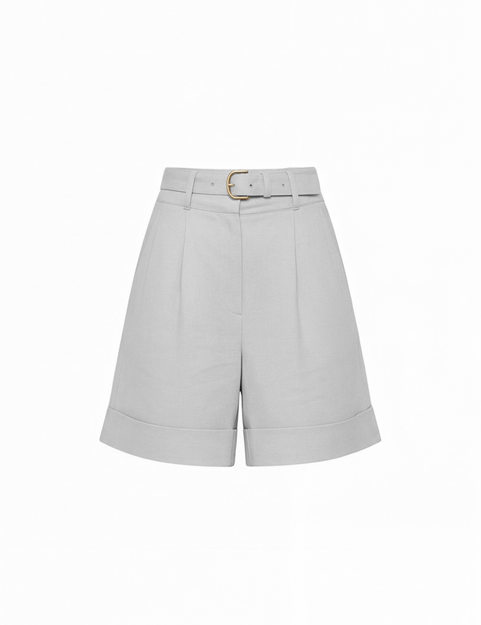 Belted short in gray