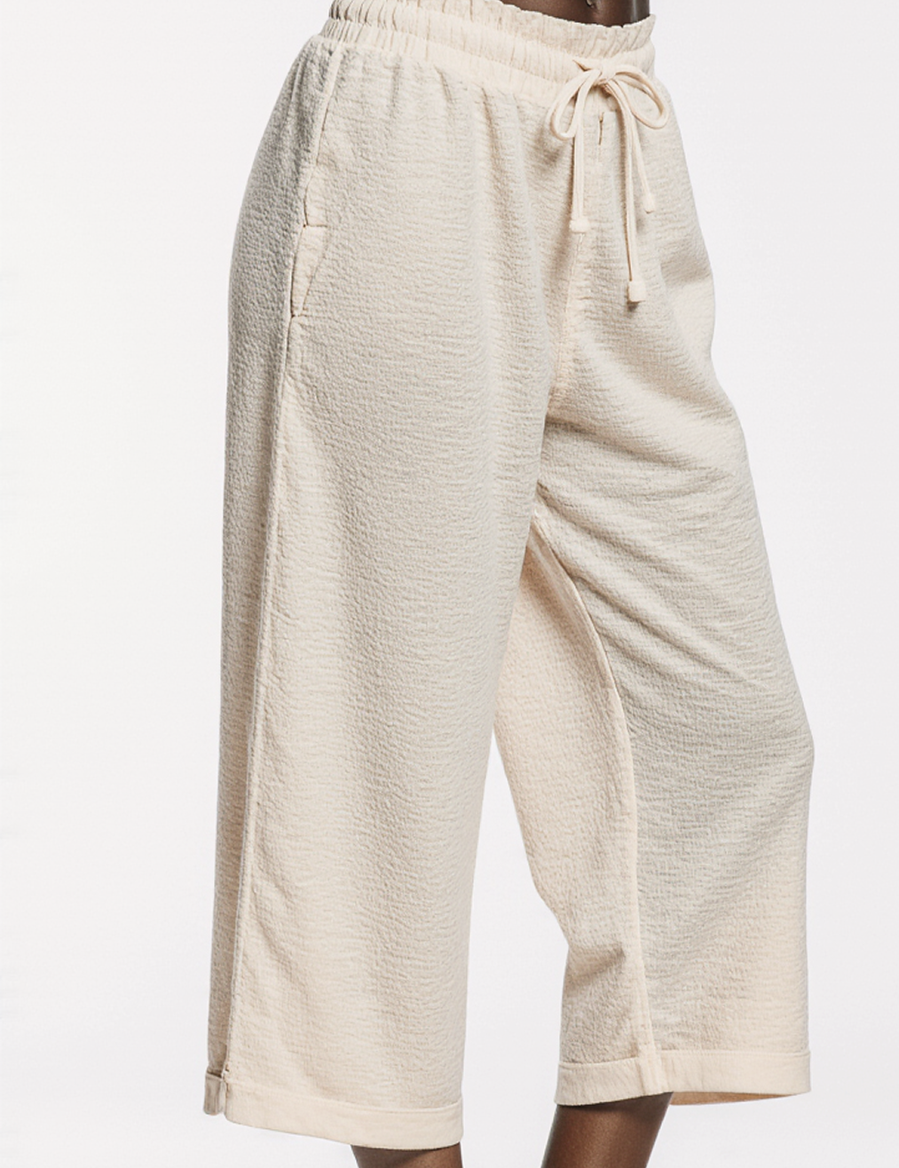 Linen crop pant in ivory