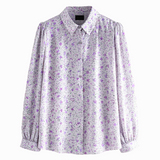Floral blouse in lilac