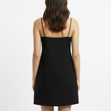 Linen tank dress in black