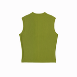 Knit sleeveless top in olive