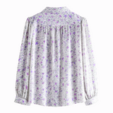 Floral blouse in lilac