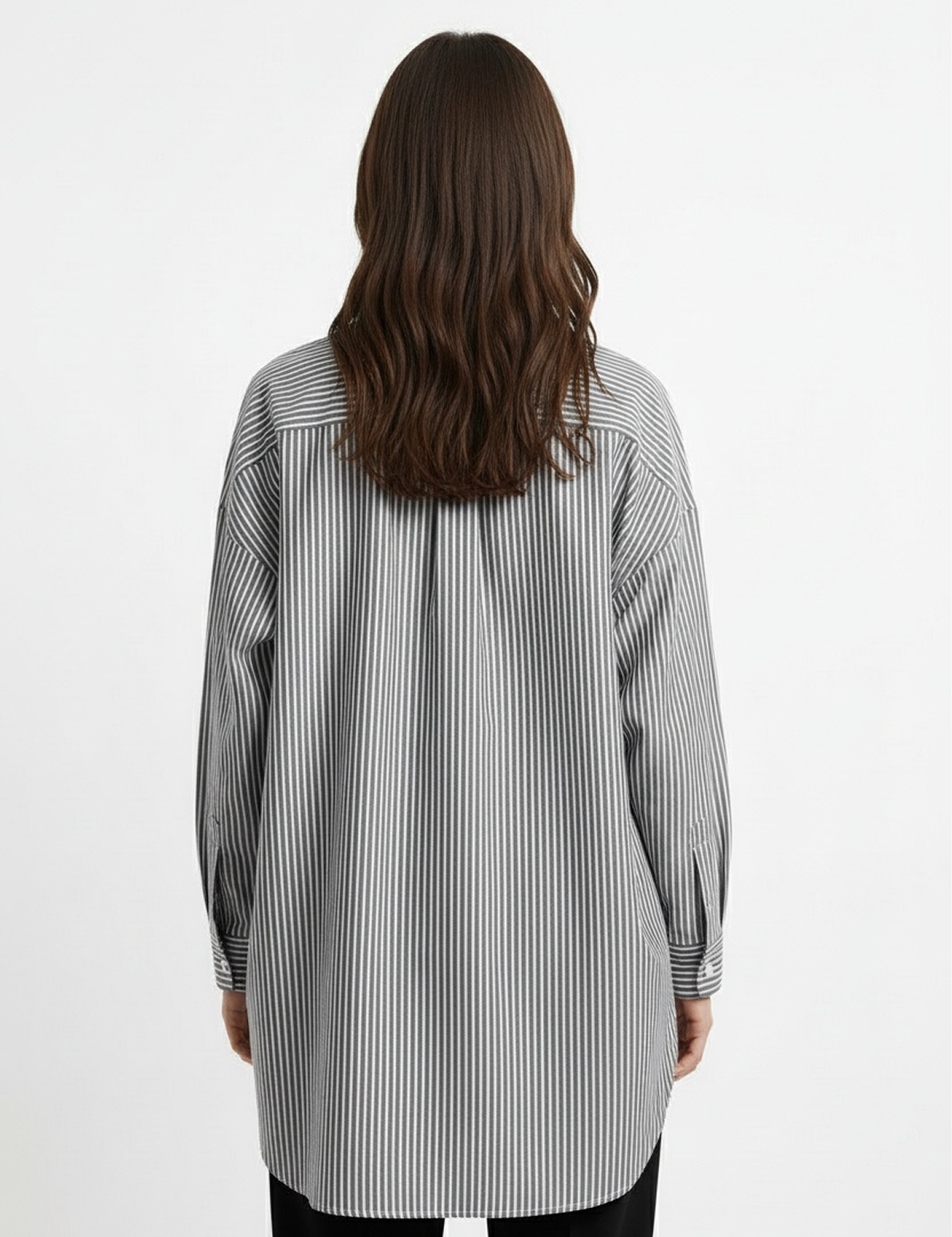 Striped tunic in black