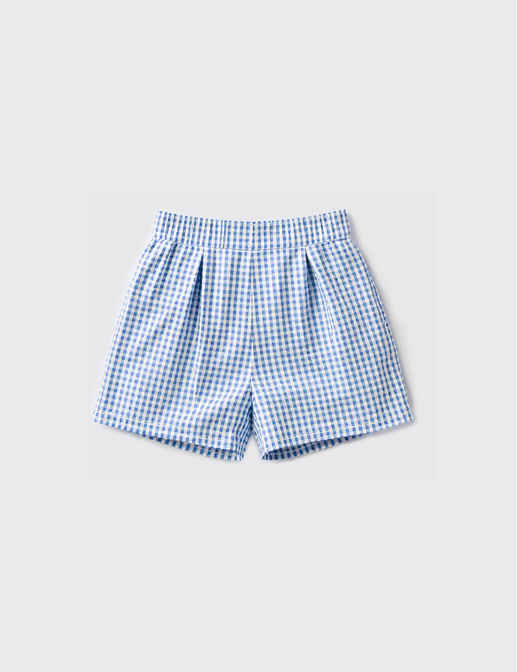 Checkered shorts in baby blue