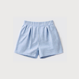 Checkered shorts in baby blue