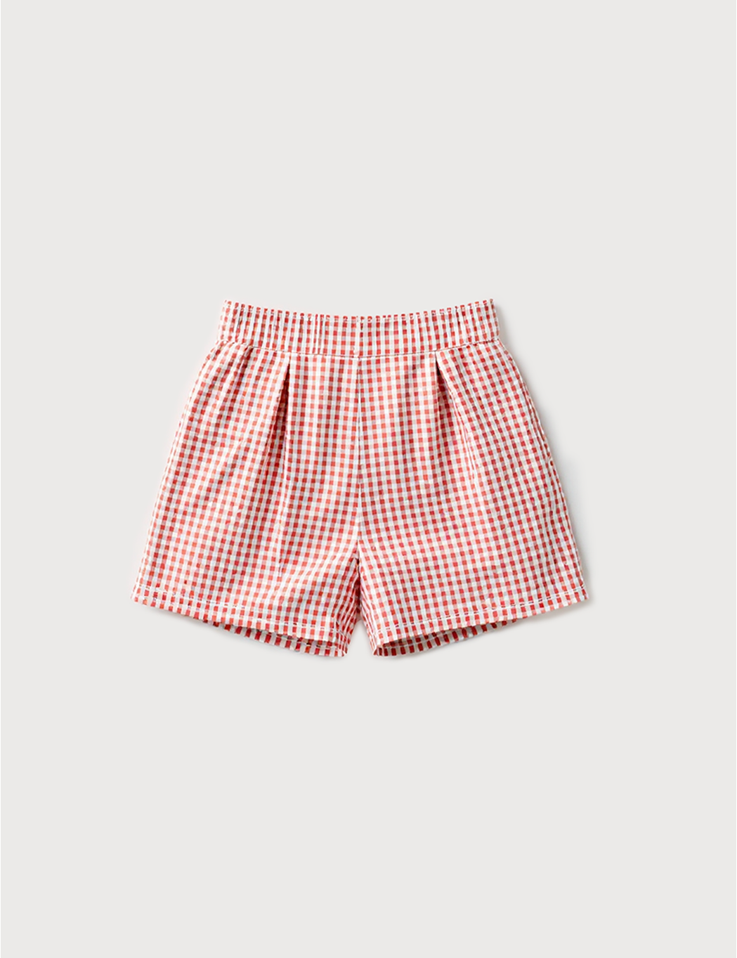 Checkered shorts in red