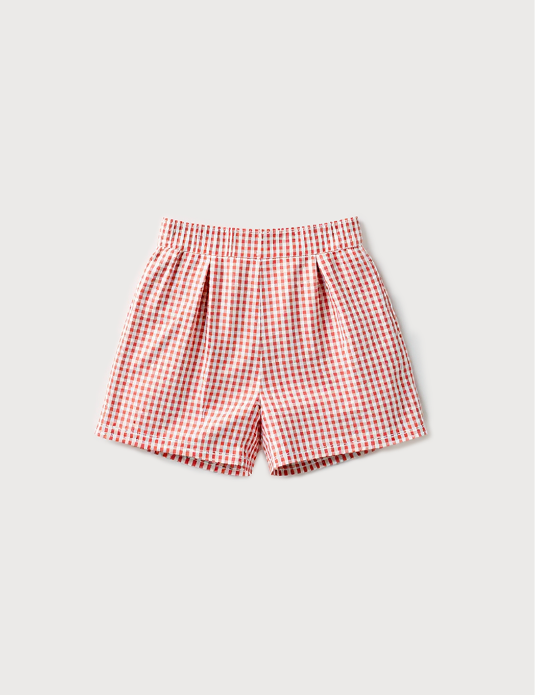 Checkered shorts in red